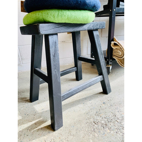 Recycled Elm Stool | Rectangle | Natural or Black